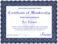 Fancy, framed member certificate